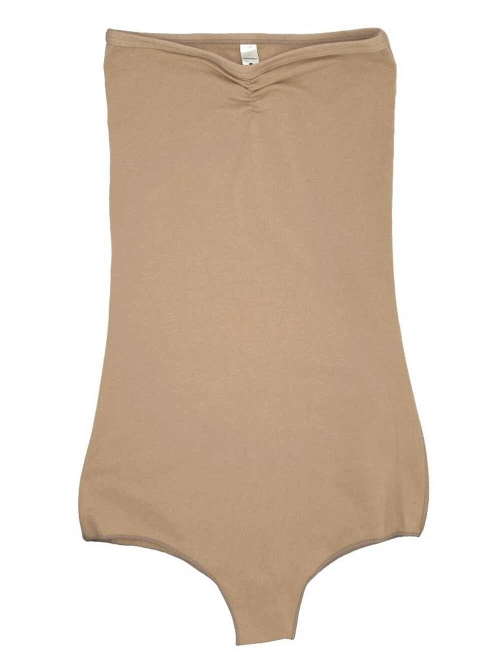AMERICAN APPAREL STRAPLESS BODYSUIT COTTON SPANDEX BEIGE NUDE NWOT S